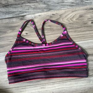 Lululemon Athletic Striped Women's Sports Bra with Y Back Pink and Gray Size 6